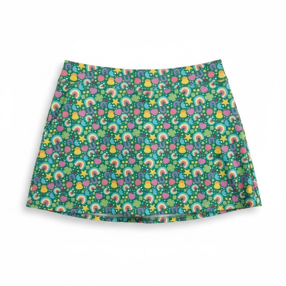 Love Love Skirts Lucky Charm Pickleball Pocket Skirt Skort Size Small Green